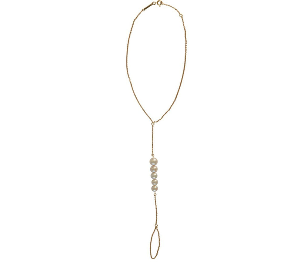 ANKLE BRACELET WITH PEARLS - THE BOX BOUTIQUE