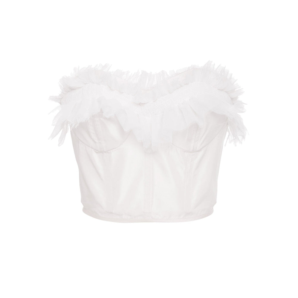 EVE RUFFLE TRIM BUSTIER - THE BOX BOUTIQUE