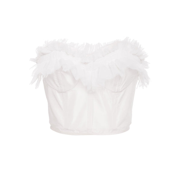 EVE RUFFLE TRIM BUSTIER - THE BOX BOUTIQUE