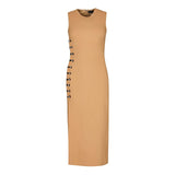 PENCIL DRESS WITH ONE SIDE LOOPS AND METAL BALLS - THE BOX BOUTIQUE