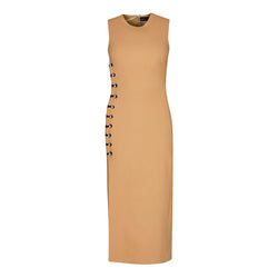 PENCIL DRESS WITH ONE SIDE LOOPS AND METAL BALLS - THE BOX BOUTIQUE