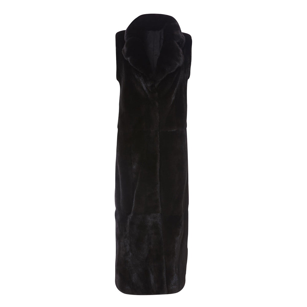 TWIX LONG BLACK MINK SLEEVELESS FUR - THE BOX BOUTIQUE