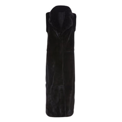 TWIX LONG BLACK MINK SLEEVELESS FUR - THE BOX BOUTIQUE