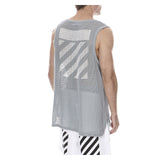 DUSTY BLUE RAW CUT EDGE TANK TOP - THE BOX BOUTIQUE