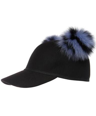 SASS FUR BLUE DOUBLE POM CAP - THE BOX BOUTIQUE