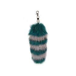 GOODY GUMDROPS FUR KEY RING IN GREEN AND GREY - THE BOX BOUTIQUE