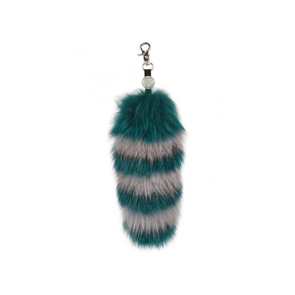 GOODY GUMDROPS FUR KEY RING IN GREEN AND GREY - THE BOX BOUTIQUE