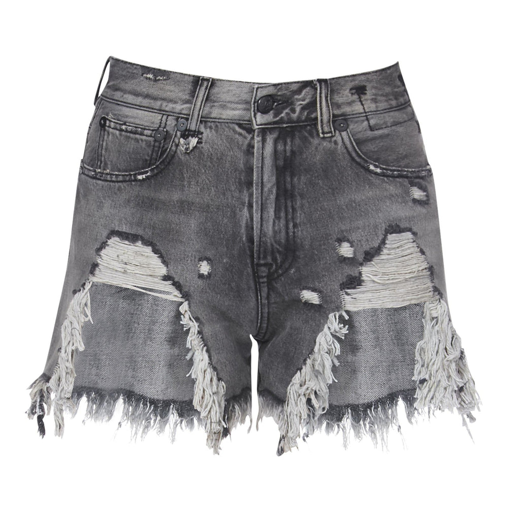SHREDDED SLOUCHY SHORTS IN BLACK - THE BOX BOUTIQUE