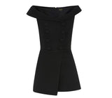 CARMELLA PLAYSUIT IN BLACK - THE BOX BOUTIQUE