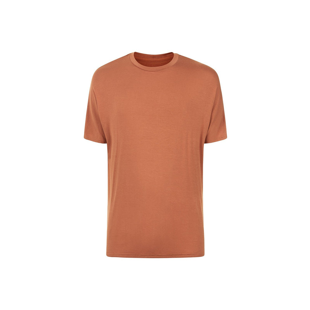 ESSENTIAL SHORT SLEEVE TEE IN RUST - THE BOX BOUTIQUE