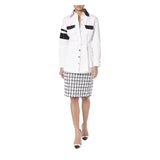 SAFARI JACKET IN WHITE DENIM - THE BOX BOUTIQUE