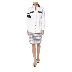 SAFARI JACKET IN WHITE DENIM - THE BOX BOUTIQUE