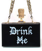 BOTTLE CLUTCH IN BLACK - THE BOX BOUTIQUE