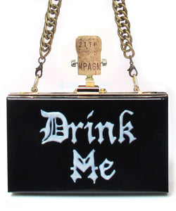 BOTTLE CLUTCH IN BLACK - THE BOX BOUTIQUE