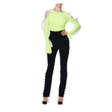 NEON JUMPER WITH RUFFLES - THE BOX BOUTIQUE