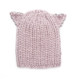 FELIX CHUNKY HAND-KNIT BEANIE IN ROSE - THE BOX BOUTIQUE