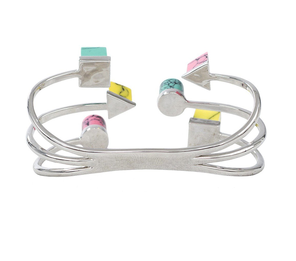 BTS31 HAND CUFF WITH YELLOW, PINK AND TURQUOISE - THE BOX BOUTIQUE