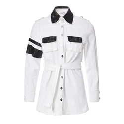 SAFARI JACKET IN WHITE DENIM - THE BOX BOUTIQUE