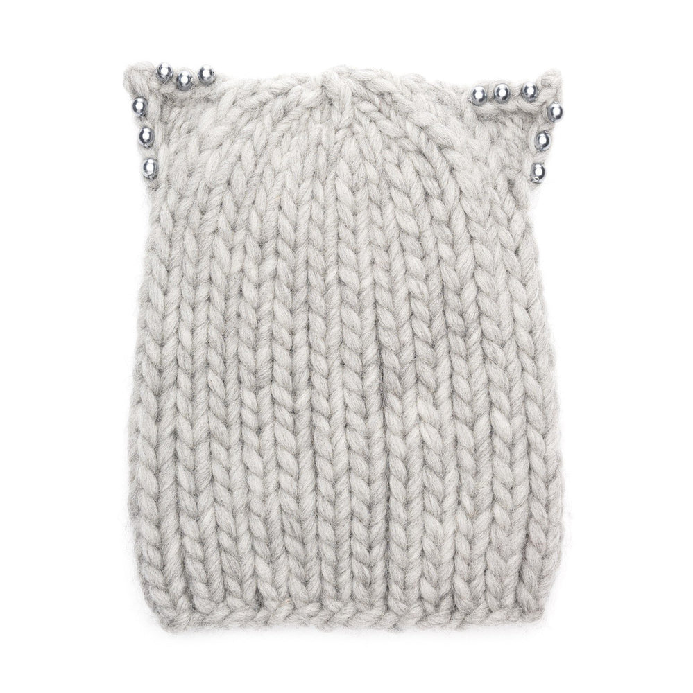 FELIX CHUNKY HAND-KNIT BEANIE IN GREY - THE BOX BOUTIQUE