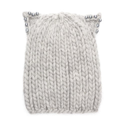 FELIX CHUNKY HAND-KNIT BEANIE IN GREY - THE BOX BOUTIQUE