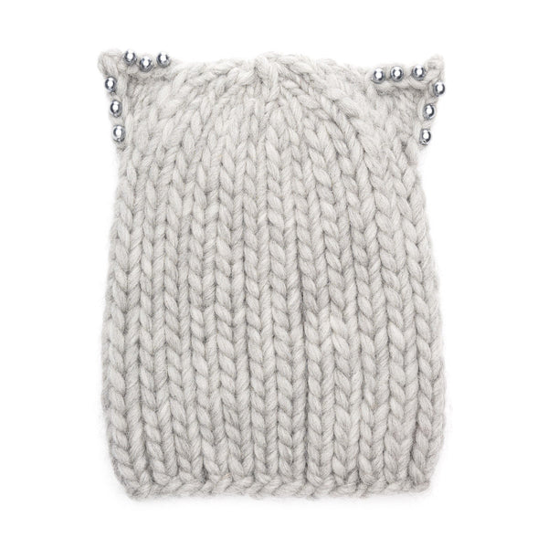 FELIX CHUNKY HAND-KNIT BEANIE IN GREY - THE BOX BOUTIQUE