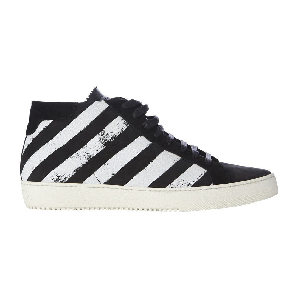 BRUSHED DIAGONALS MID SNEAKERS - THE BOX BOUTIQUE