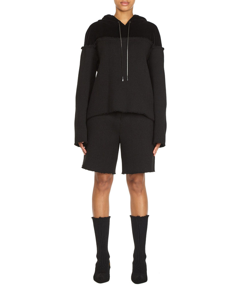 CONTRAST HOODIE IN BLACK - THE BOX BOUTIQUE