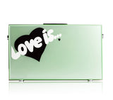 LOVE IS GREEN PERSPEX BAG - THE BOX BOUTIQUE