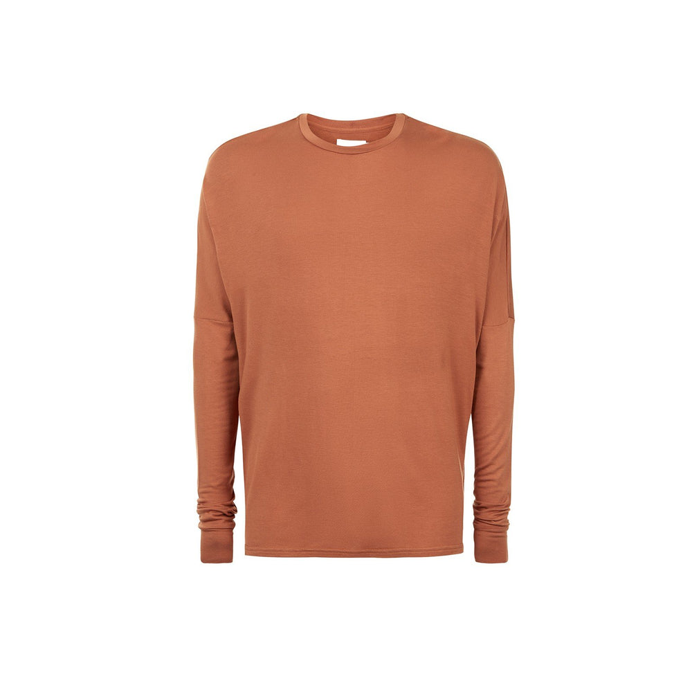 ESSENTIAL LONG SLEEVE TEE RUST - THE BOX BOUTIQUE
