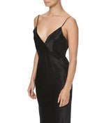 ISSA JET BLACK SILK SLIP DRESS - THE BOX BOUTIQUE