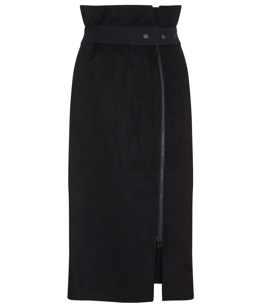 ZIP PENCIL SKIRT IN BLACK - THE BOX BOUTIQUE