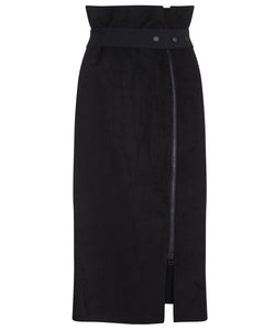 ZIP PENCIL SKIRT IN BLACK - THE BOX BOUTIQUE
