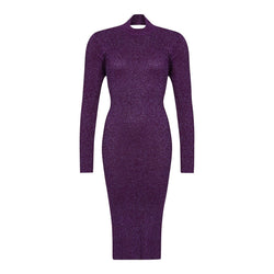 MIDNIGHT KNITTED DRESS IN PURPLE - THE BOX BOUTIQUE