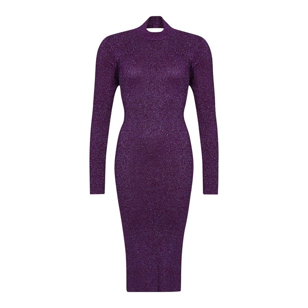 MIDNIGHT KNITTED DRESS IN PURPLE - THE BOX BOUTIQUE
