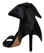 BOW DOWN BLACK VELVET SANDALS - THE BOX BOUTIQUE