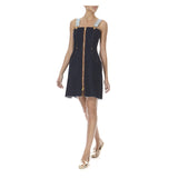 DENIM MINI STRUCTURED OVERALL DRESS - THE BOX BOUTIQUE