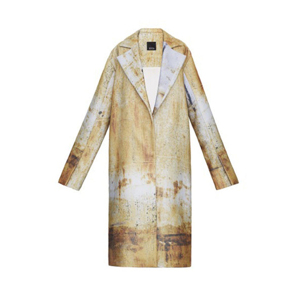 RUST PRINTED COAT - THE BOX BOUTIQUE