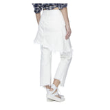 DOUBLE CLASSIC DISTRESSED JEANS IN WHITE - THE BOX BOUTIQUE