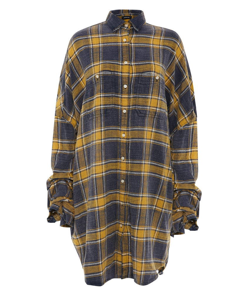 SCRUNCHED SLEEVE OVERSIZED SHIRT - THE BOX BOUTIQUE