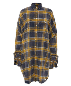 SCRUNCHED SLEEVE OVERSIZED SHIRT - THE BOX BOUTIQUE