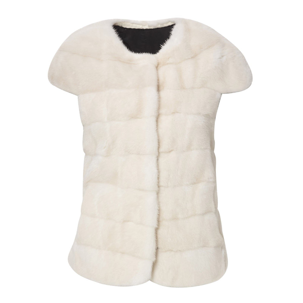WHITE MAGNUM MINK FUR GILET - THE BOX BOUTIQUE