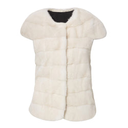 WHITE MAGNUM MINK FUR GILET - THE BOX BOUTIQUE
