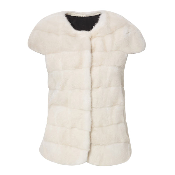 WHITE MAGNUM MINK FUR GILET - THE BOX BOUTIQUE