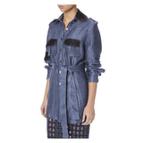 SAFARI JACKET IN BLUE RAFIA - THE BOX BOUTIQUE