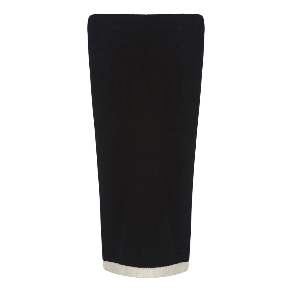 HOLED DIAGONALS BLACK KNITTED SKIRT - THE BOX BOUTIQUE