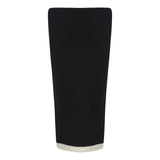 HOLED DIAGONALS BLACK KNITTED SKIRT - THE BOX BOUTIQUE