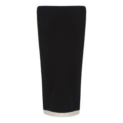 HOLED DIAGONALS BLACK KNITTED SKIRT - THE BOX BOUTIQUE