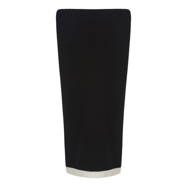 HOLED DIAGONALS BLACK KNITTED SKIRT - THE BOX BOUTIQUE