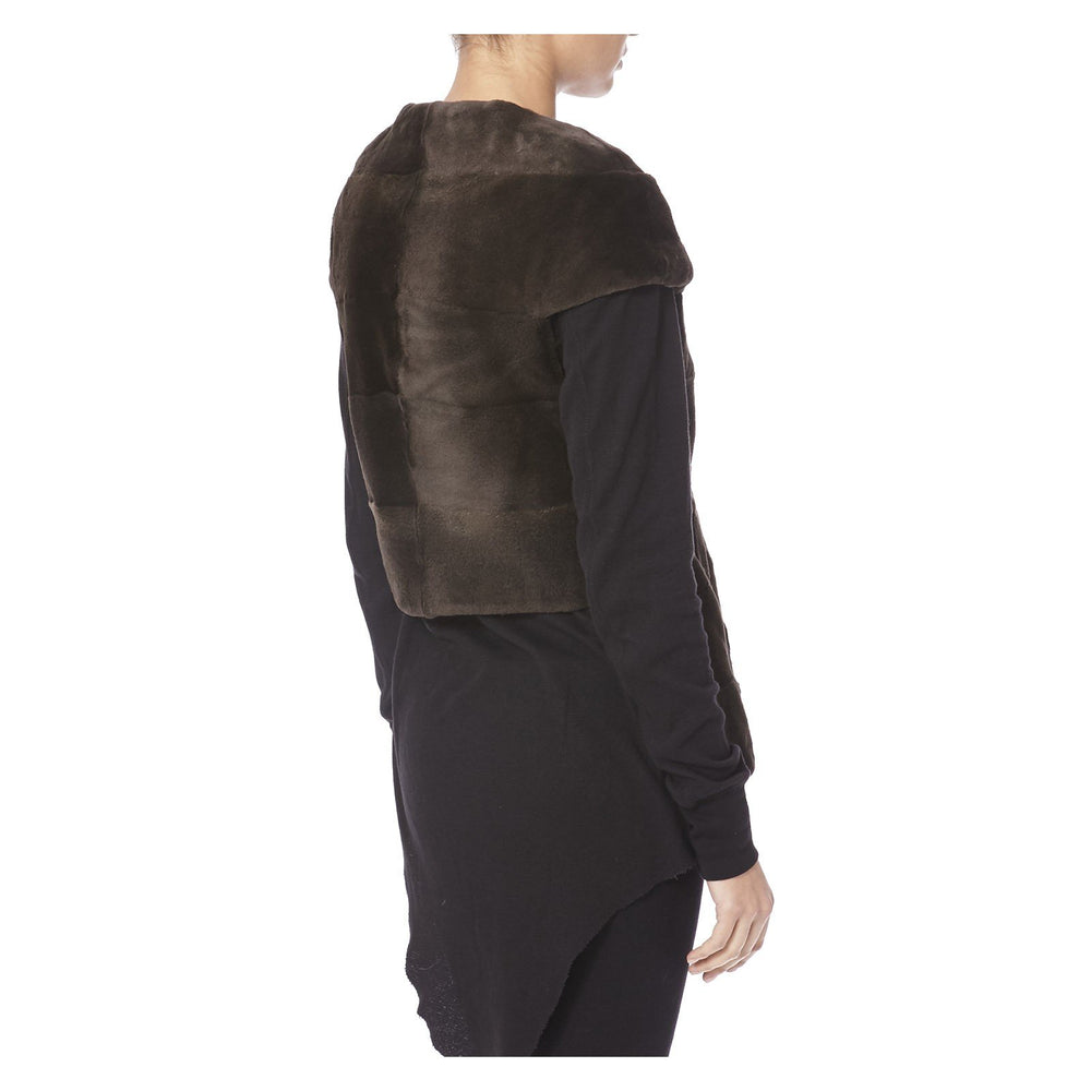 BROWN SHAVED MINK FUR GILET - THE BOX BOUTIQUE