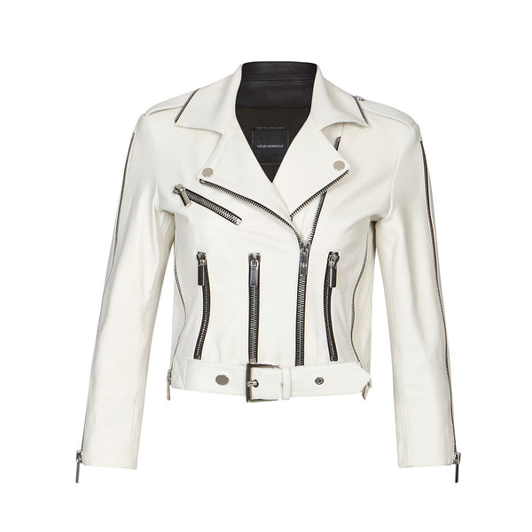 AVALON ZIP JACKET IN WHITE - THE BOX BOUTIQUE